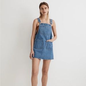 Madewell Denim Overall Mini Dress in Groveson Wash